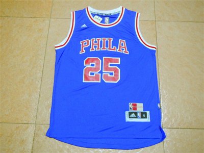 Maillot De Basket Philadelphia 76ers Ben Simmons 25 Engrener Retro Bleu